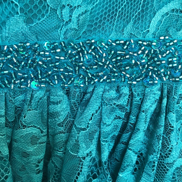 Teal lace dress - Picture 2 of 4